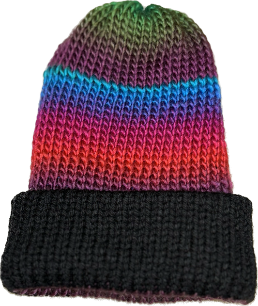 Neon Rainbow Knitted Beanie
